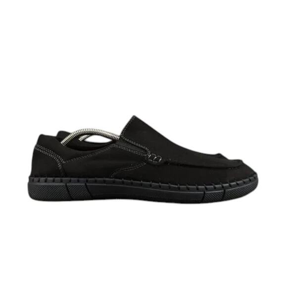 Robert Wayne Shoes Mens 9.5 Loafer Slip On Moc Comfort Casual Walking Work Black